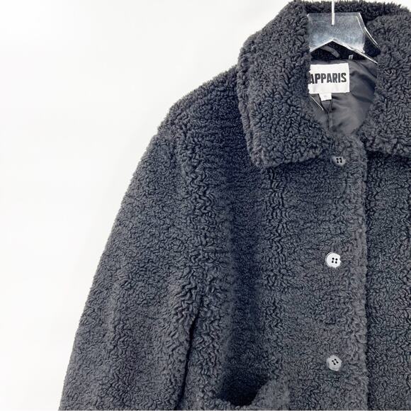 NWT APPARIS Tara Aviator Faux Shearling Jacket XL Black - Picture 5 of 9